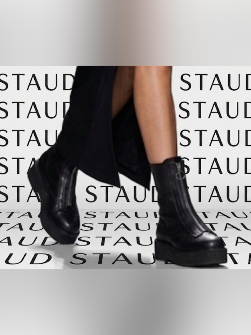 Authentic Stuad designer black leather Miles Zipper ankle boots sz 9